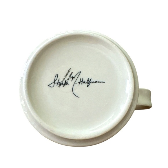 Anthropologie Starla M Halfmann Monogram Letter H Petal Palette Coffee Tea Mug - Picture 6 of 8